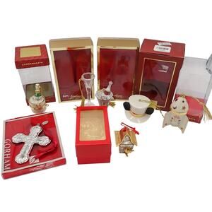 Lenox & Gorham Christmas Ornaments 7 pcs w/Boxes Holiday 2000 Collection